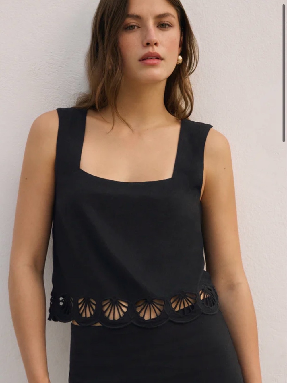Z Supply CHARLENE EMBROIDERED LINEN TOP